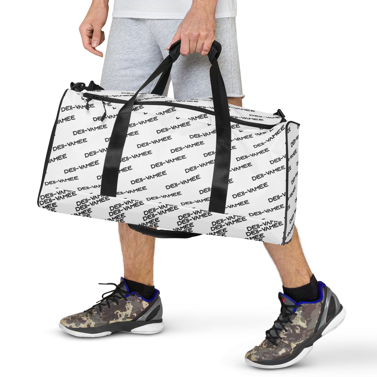 White Multi Print Duffle Bag