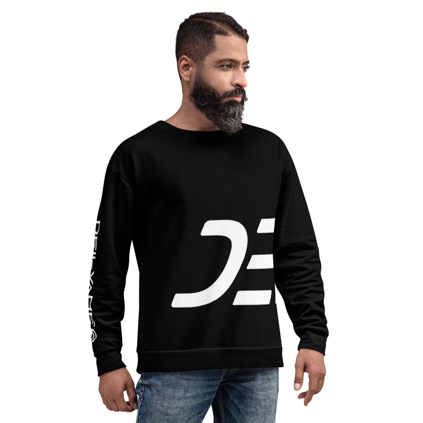 Men's Large Print Black Sweatshirt