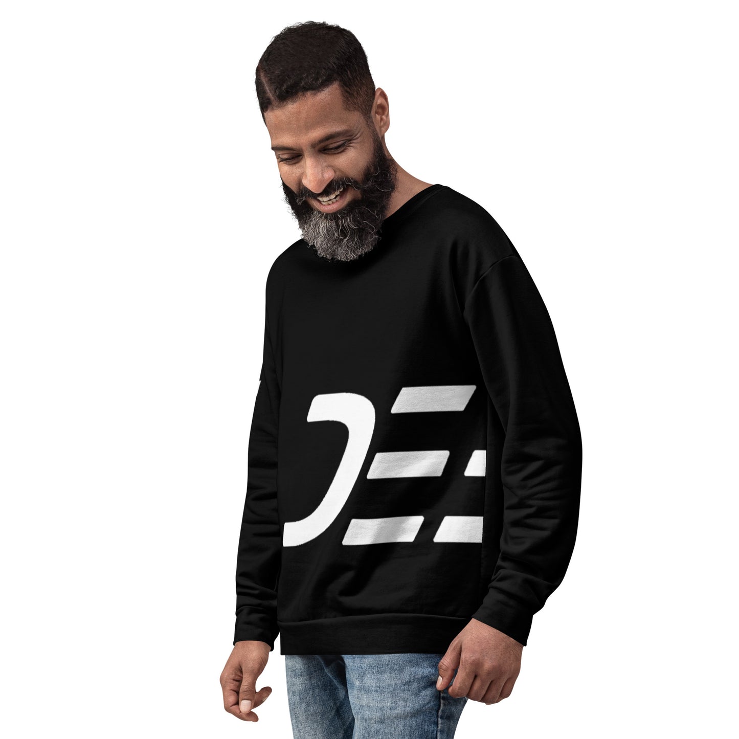 Men's Large Print Black Sweatshirt